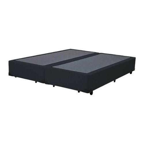 Imagem de Base Cama Box Casal Suede Preto Bipartido 138X188X40