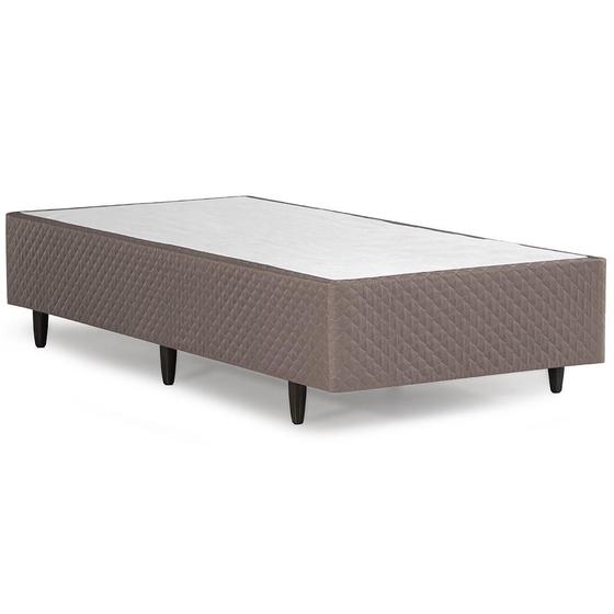 Imagem de Base Cama Box Herval Solteiro Lucca, 39x96x203 cm, Marrom Claro