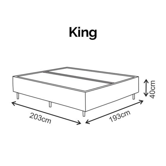 Imagem de Base Cama Box King Suede 193x203x27 cm