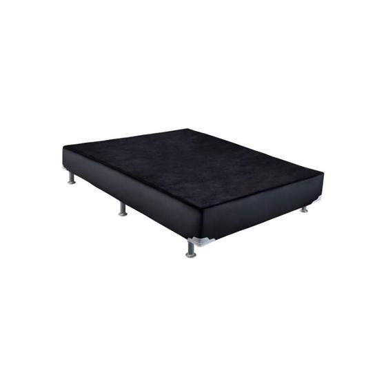 Imagem de Base Cama Box Ortobom Casal Sintetico Preto 138x188x36