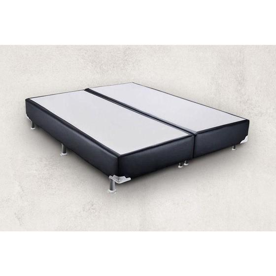 Imagem de Base Cama Box Ortobom Queen Sintetico Preto 158x198x23