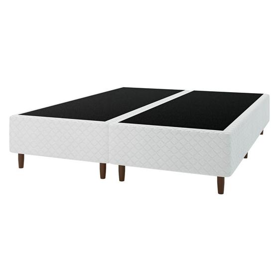 Imagem de Base Cama Box para Colchão Casal Queen 158x198cm Marina Branco Umaflex