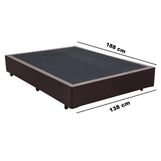 Imagem de Base Cama Box Premium Tecido Sintético Marrom Casal 1,38x1,88x0,32