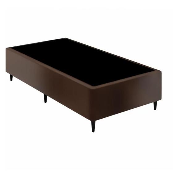 Imagem de Base Cama Box Solteiro 88x188x42 - Marrom Suede