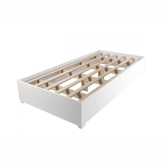 Imagem de Base Cama Box Solteiro Imperatriz Com Pés Branco Viero Branco