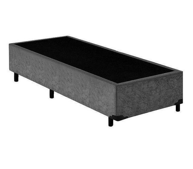 Imagem de Base Cama Box Solteiro Suede Cinza 40x88x188