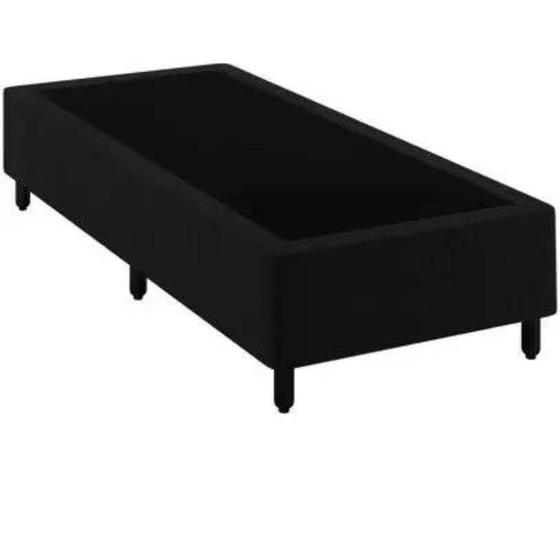 Base Cama Box Solteiro Suede Preto 78x188X42 Menor preço em Base Cama Box Solteiro Suede Preto 78x188X42