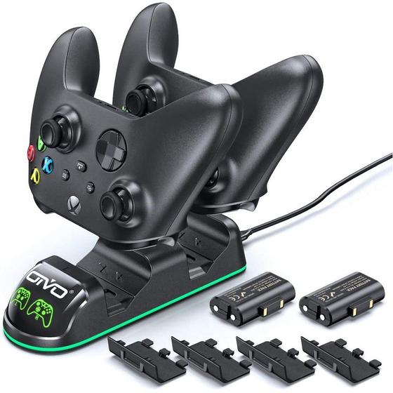 Imagem de Base Carregador com Led + 2 Baterias Recarregáveis Compatível com Controle Xbox Series X/S Xbox One Elite