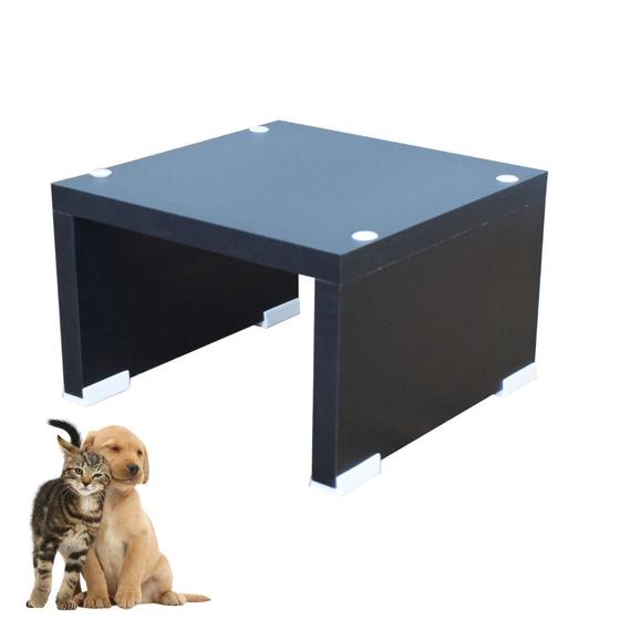 Imagem de Base Comedouro Bebedouro Cachorro Elevado Pet MDF Colors - Preto