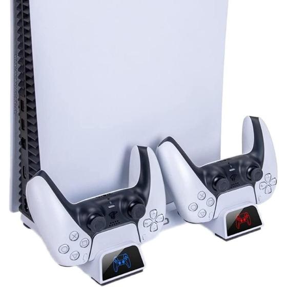 Imagem de Base cooler para ps5 com suporte e base de carregamento para 2 controles