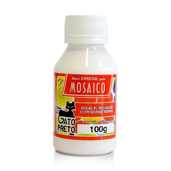 Imagem de Base Cristal para Mosaico 100gr Incolor Artesanato Gato Preto