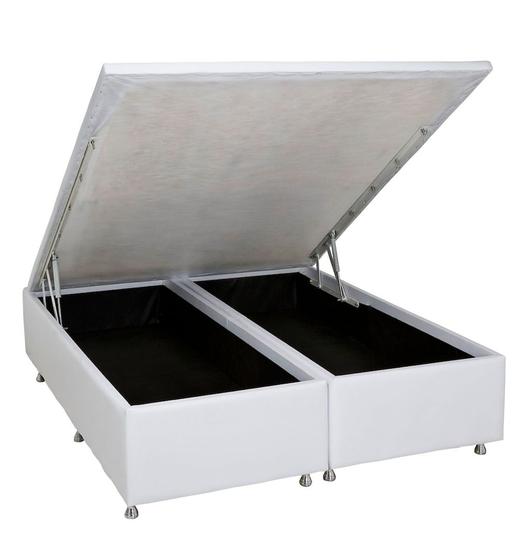 Imagem de Base de Cama Box Bau Light material sintético Branco Super King 193 cm (LARG) - 52696