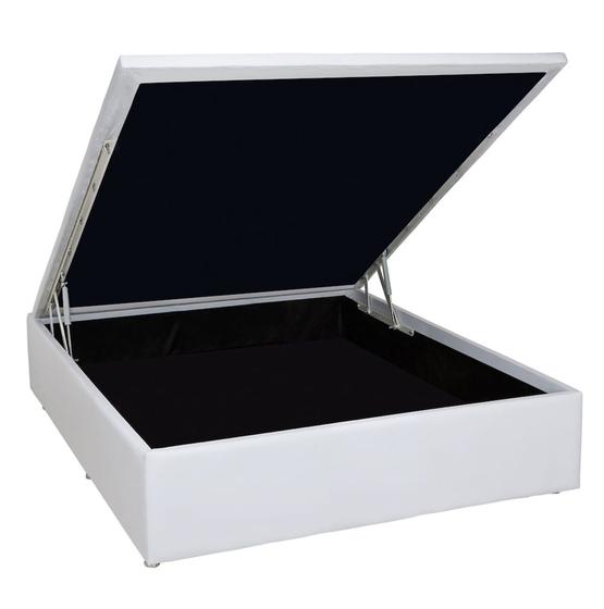 Imagem de Base de Cama Box Bau Physical material sintético Branco Casal 138 cm (LARG) - 52583