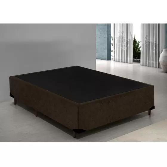 Base de Cama Box Casal 138x188 Marrom Suede Menor preço em Base de Cama Box Casal 138x188 Marrom Suede
