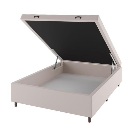 Imagem de Base de Cama Box Casal Sonata com Baú Turkey/Creme - Vian
