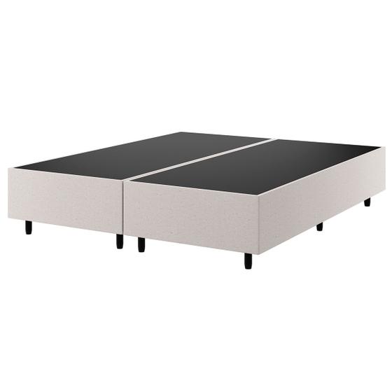 Imagem de Base de Cama Box Queen Zeus Linho Amêndoa 26771 - Vian