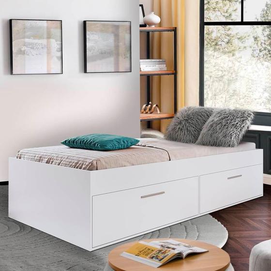 Imagem de Base De Cama Box Solteiro Com 4 Portas Branco Shiga Shop JM