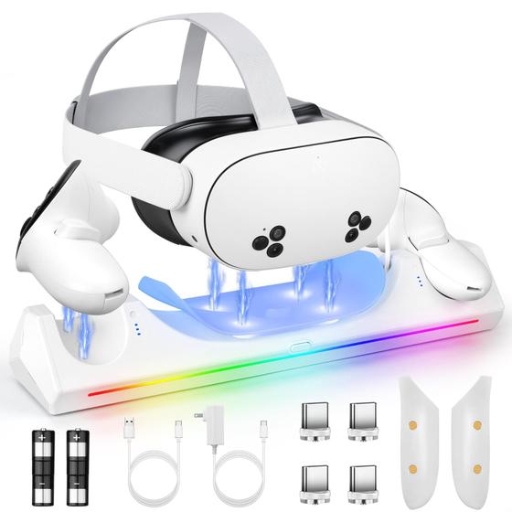 Imagem de Base de carregamento VR para Oculus Quest 3S/Quest 3 com baterias