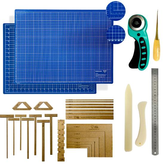Imagem de Base de Corte A3 45x30 Mesa Apoio Placa Para Cortar Tecido Papel Kit Cartonagem Encadernação Esquadros Gabarito Scrapbook Cortador de Tecido Papel 45mm Dobradeira Agulhão