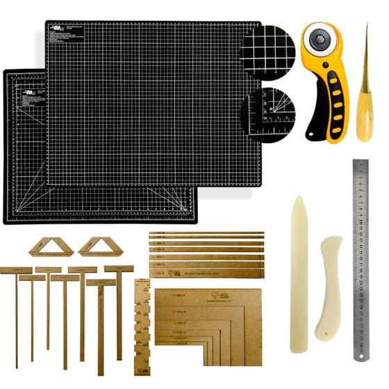 Imagem de Base de Corte A3 45x30 Mesa Apoio Placa Para Cortar Tecido Papel Kit Cartonagem Encadernação Esquadros Gabarito Scrapbook Cortador de Tecido Papel 45mm Dobradeira Agulhão