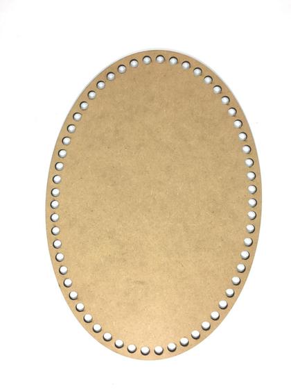 Imagem de Base De Crochê Oval Cesto Fio Malha 30 Cm Mdf 3 Mm