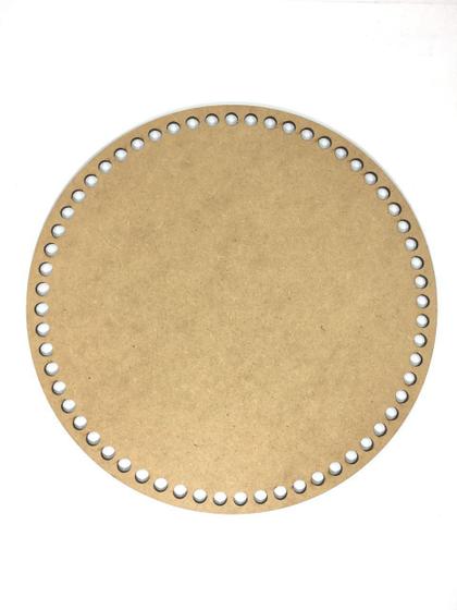 Imagem de Base De Crochê Redonda Cesto Fio Malha 25 Cm Mdf 3 Mm