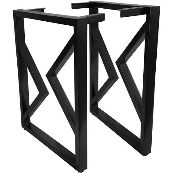 Imagem de Base de Mesa Jantar Estilo Industrial Hungria para Tampos de Madeira até 180cm x 90cm - Preta