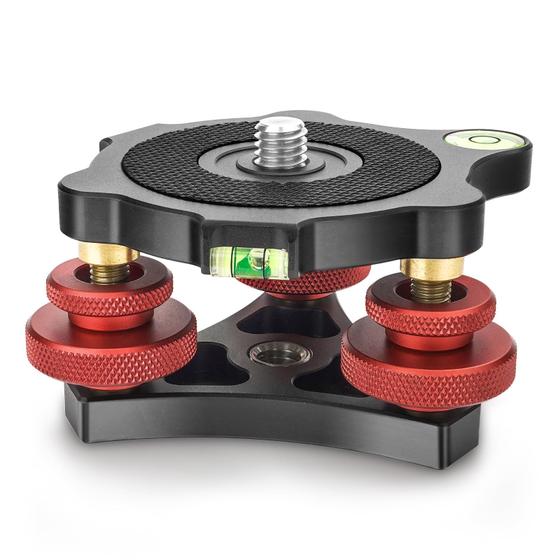 Imagem de Base de Nivelamento de Tripé CAVIX LP-64 com Nível de 3 Eixos para DSLR