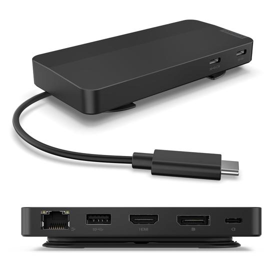 Imagem de Base de Viagem USB-C Lenovo com Monitor Duplo - 7 Portas - Preta