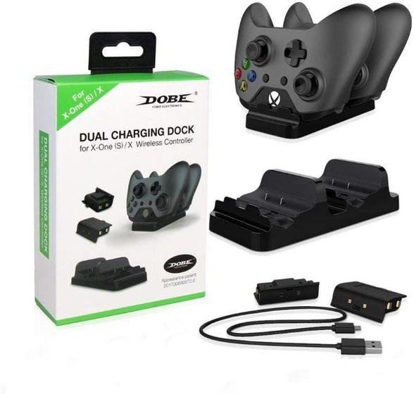 Imagem de Base Dock Carregador Controle X box One S + 2 Baterias 300mah