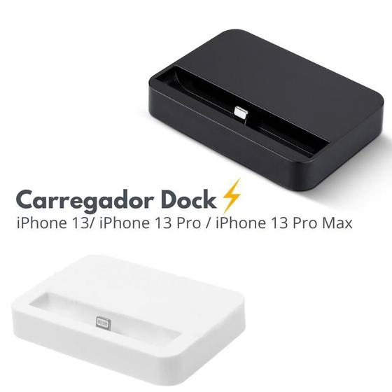 Imagem de Base  Dock  Carregador para iPhone 12/ iPhone 12 Pro/ iPhone 12 Pro Max Envio Cor Sortido Preto ou Branco