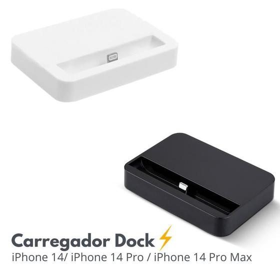 Imagem de Base  Dock  Carregador para iPhone 14/ iPhone 14 Pro/ iPhone 14 Pro Max Envio Cor Sortido Preto ou Branco