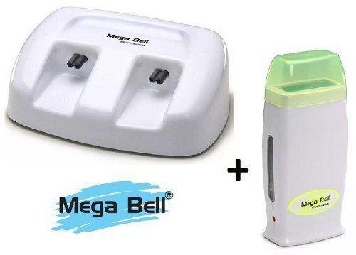 Imagem de Base Dupla + 1 Aquecedor de Cera Quente Rollon Branco c/ Verde Limão Mega Bell