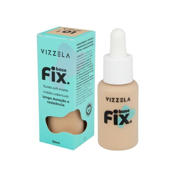 Imagem de Base Fix Vizzela Média Cobertura Rosto Maquiagem Soft Matte Resistente a A Água Vitamina E