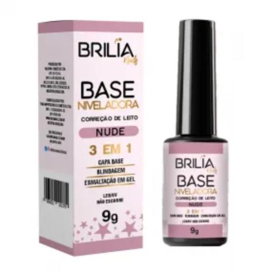 Imagem de Base Gel Niveladora Blindagem Unhas Nude 10ml   - Brilia