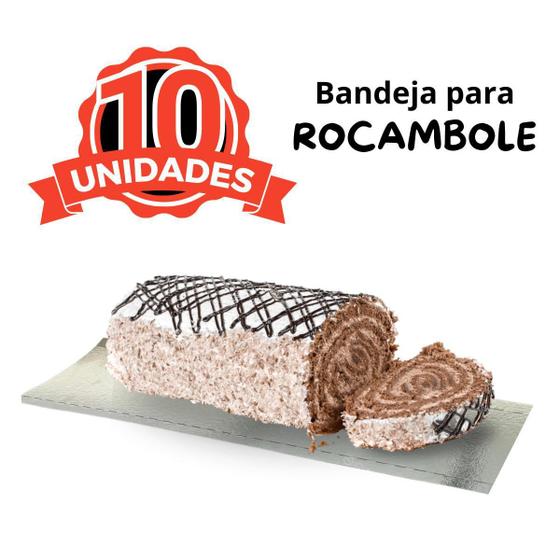 Imagem de Base Laminada Prata Rocambole 33,5X18,5Cm Com 10 Unidade