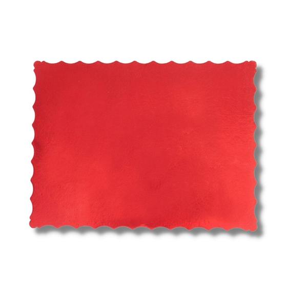 Imagem de Base Laminada Vermelha P/ Bolo Retangular 30x40 50 Unidades