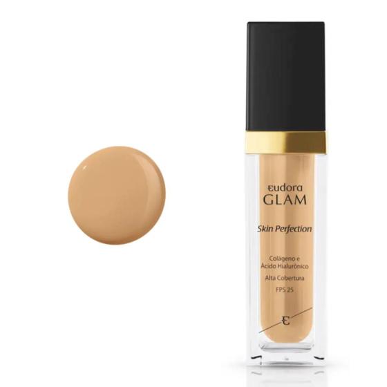 Imagem de Base Líquida Alta Cobertura Glam Skin Perfection 30ml Eudora