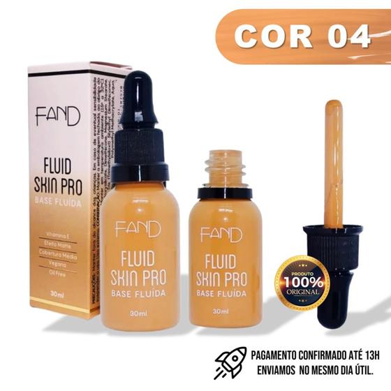 Imagem de Base Líquida Fluída Fluid Skin Pro da Fand Makeup Matte Cor 04