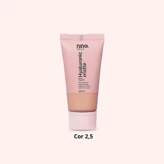 Imagem de Base Liquida Hyaluronic Nina Makeup  Cor 2,5