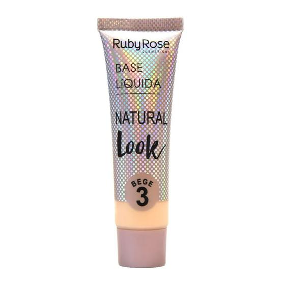 Imagem de Base Líquida Natural Look Ruby Rose Bege 03