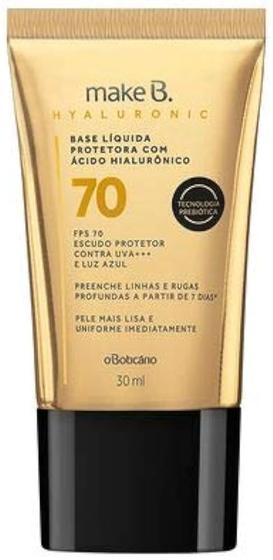 Imagem de Base Líquida Protetora Make B. Hyaluronic FPS 70 cor 30, 30 ml