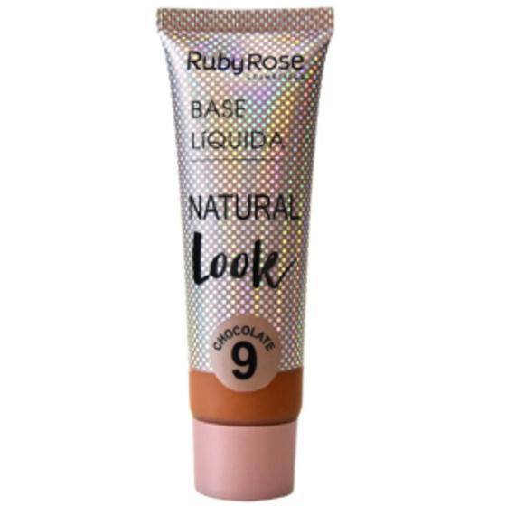 Imagem de Base Líquida Ruby Rose Natural Look Cor Chocolate 09 - 29ml HB-8051