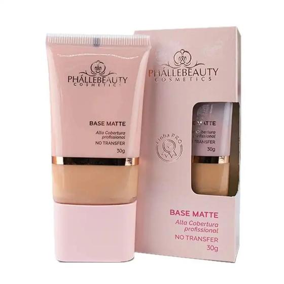 Imagem de Base Matte Alta Cobertura 5 Phallebeauty 30G