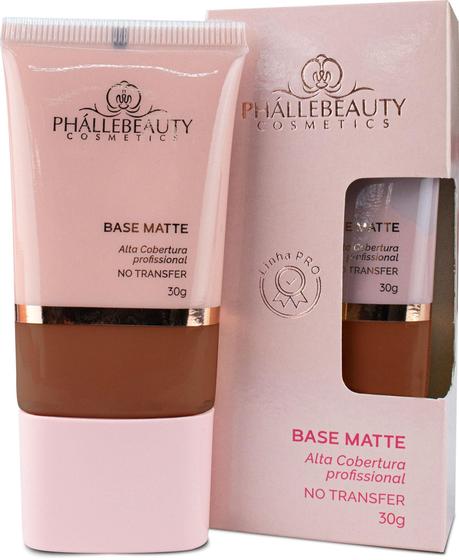 Imagem de Base Matte Alta Cobertura Phallebeauty 30g COR 08