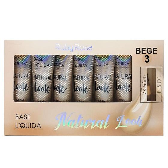 Imagem de Base Natural Look Ruby Rose Hb-8051 Cor Bege 3 - Box 6 Unid