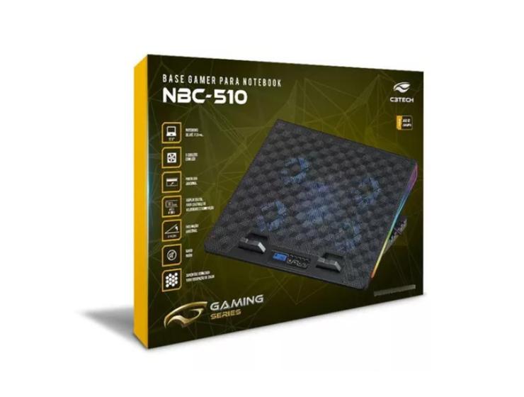 Base Notebook Refrigerada Regulavel Gamer 17,3 Nbc510bk Nf C3 TECH Suporte para Notebook