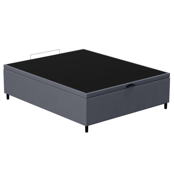 Imagem de Base Para Cama Box Baú Casal 138X188Cm Hit Suede Cinza