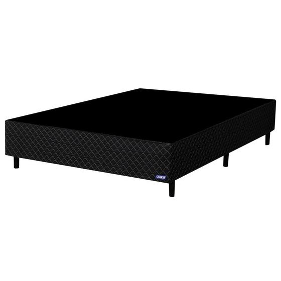 Imagem de Base Para Cama Box Casal 138cm Poliéster Bordado Perola Negra Preto - Gazin