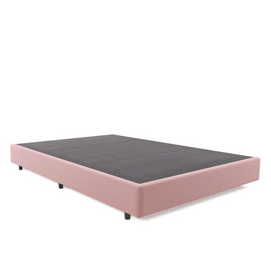 Imagem de Base para Cama Box Casal Torvi Suede (35x138x188) Rosa